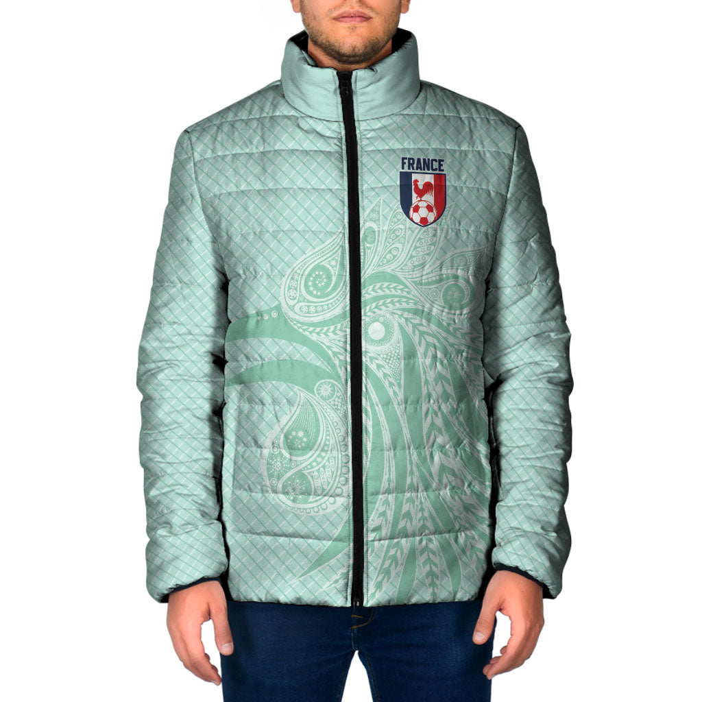 Custom France Coq Gaulois Heritage Padded Jacket Allez les Bleus Aux Armes