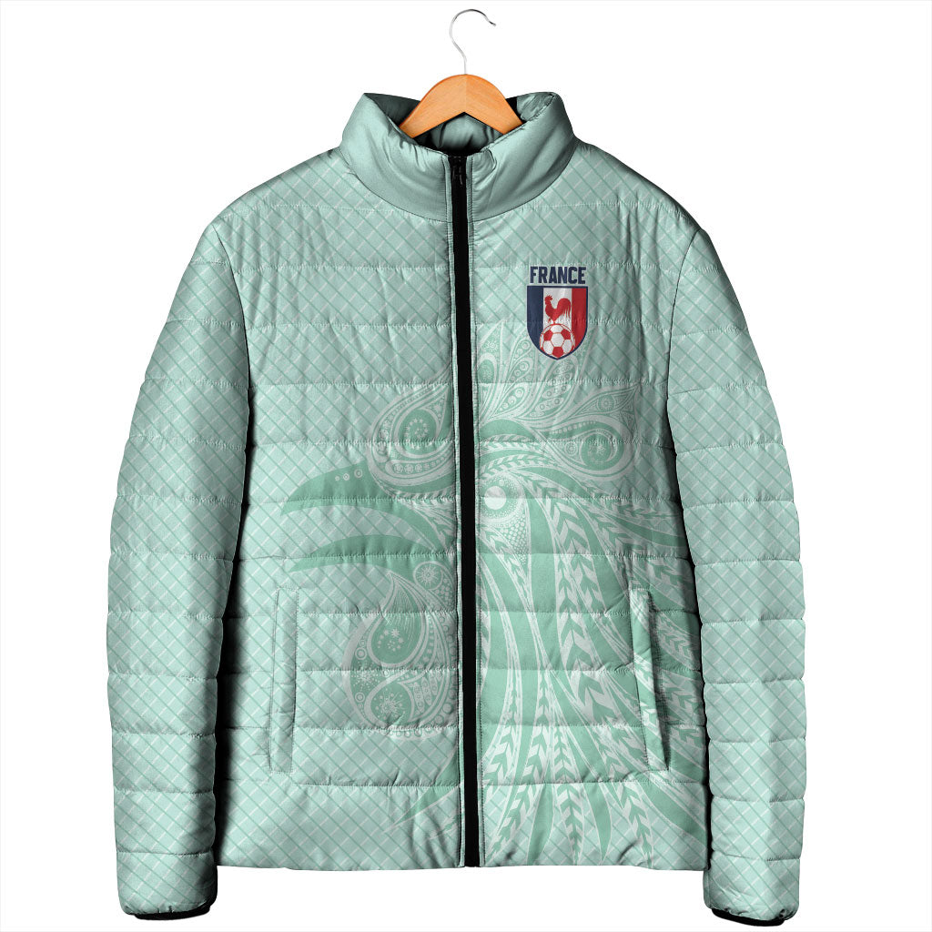 Custom France Coq Gaulois Heritage Padded Jacket Allez les Bleus Aux Armes