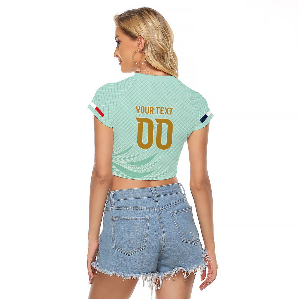 Custom France Coq Gaulois Heritage Raglan Cropped T Shirt Allez les Bleus Aux Armes