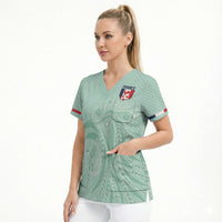 Custom France Coq Gaulois Heritage Scrub Top Allez les Bleus Aux Armes