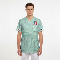 Custom France Coq Gaulois Heritage Scrub Top Allez les Bleus Aux Armes