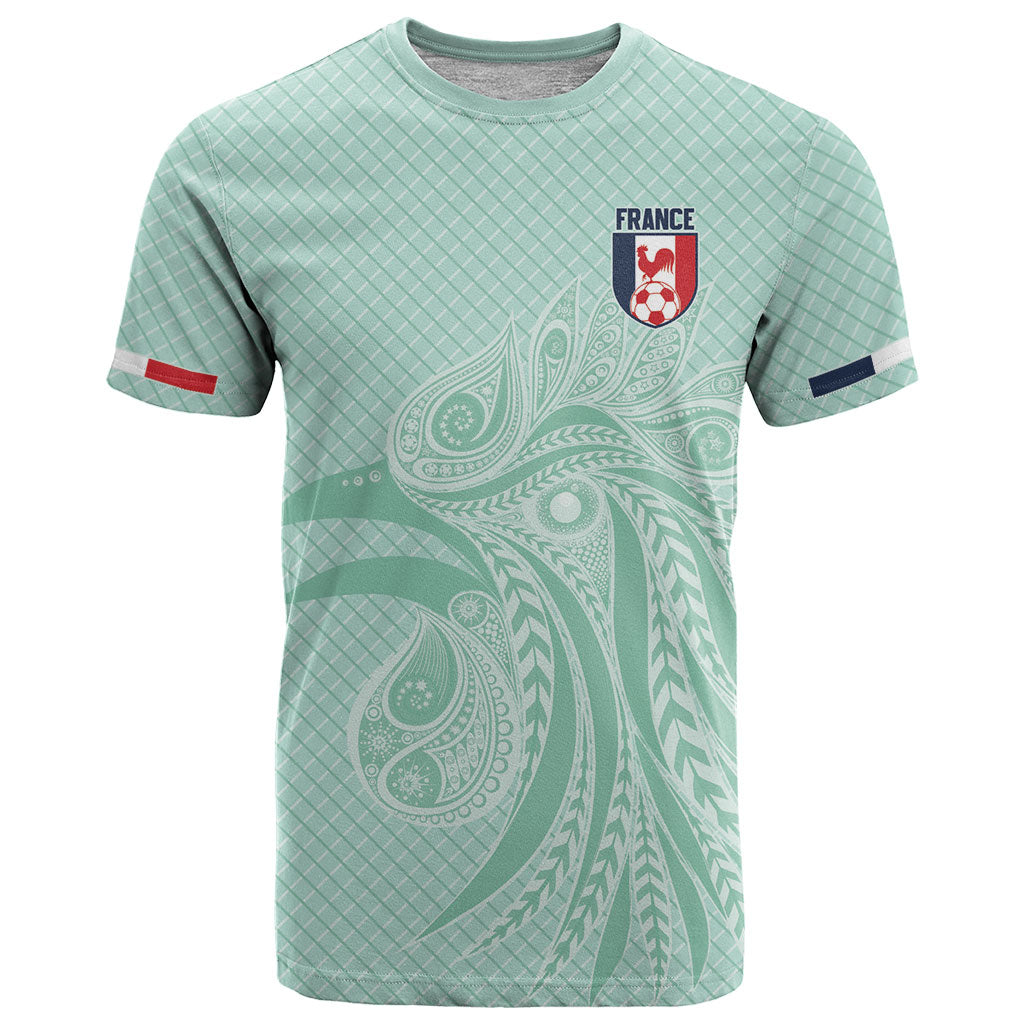 Custom France Coq Gaulois Heritage T Shirt Allez les Bleus Aux Armes