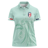 Custom France Coq Gaulois Heritage Women Polo Shirt Allez les Bleus Aux Armes