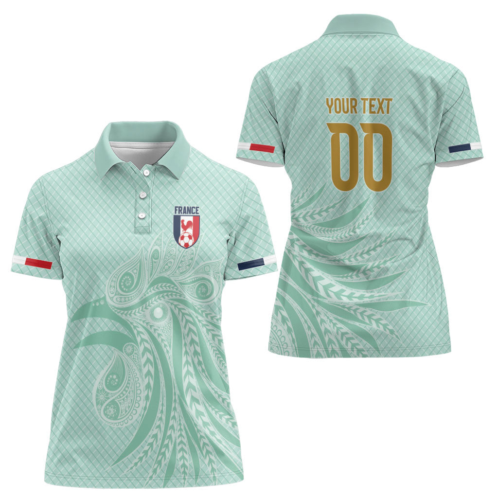 Custom France Coq Gaulois Heritage Women Polo Shirt Allez les Bleus Aux Armes