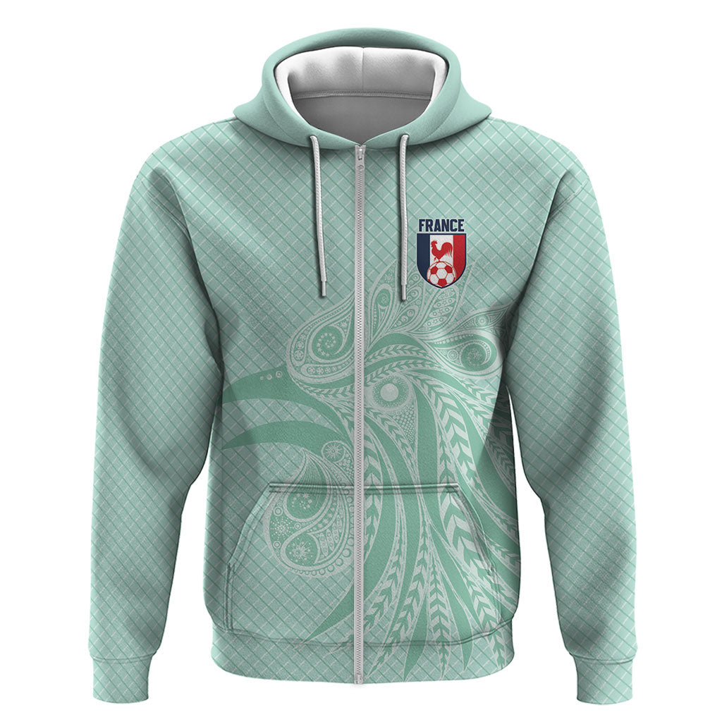 Custom France Coq Gaulois Heritage Zip Hoodie Allez les Bleus Aux Armes
