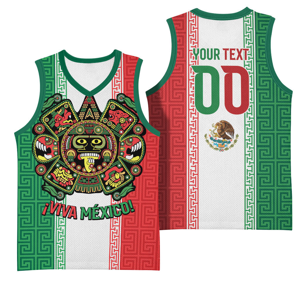 Custom Mexico Aztec Eagle Heritage Basketball Jersey iViva Mexico Canta y no llores