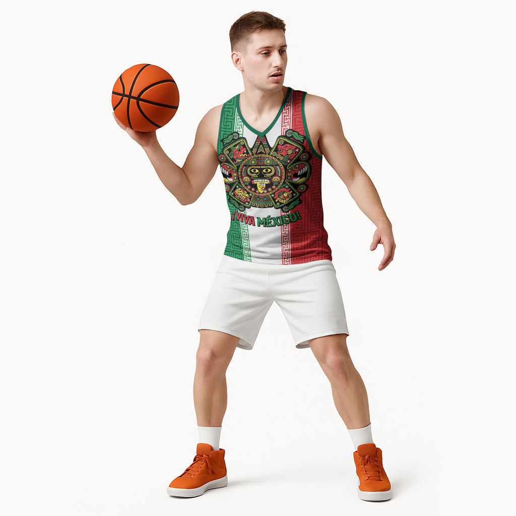 Custom Mexico Aztec Eagle Heritage Basketball Jersey iViva Mexico Canta y no llores