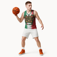 Custom Mexico Aztec Eagle Heritage Basketball Jersey iViva Mexico Canta y no llores