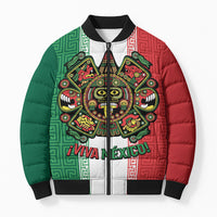 Custom Mexico Aztec Eagle Heritage Bomber Puffer Jacket iViva Mexico Canta y no llores