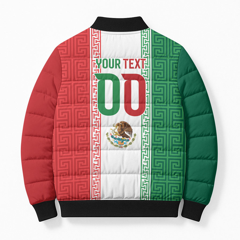 Custom Mexico Aztec Eagle Heritage Bomber Puffer Jacket iViva Mexico Canta y no llores