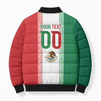 Custom Mexico Aztec Eagle Heritage Bomber Puffer Jacket iViva Mexico Canta y no llores