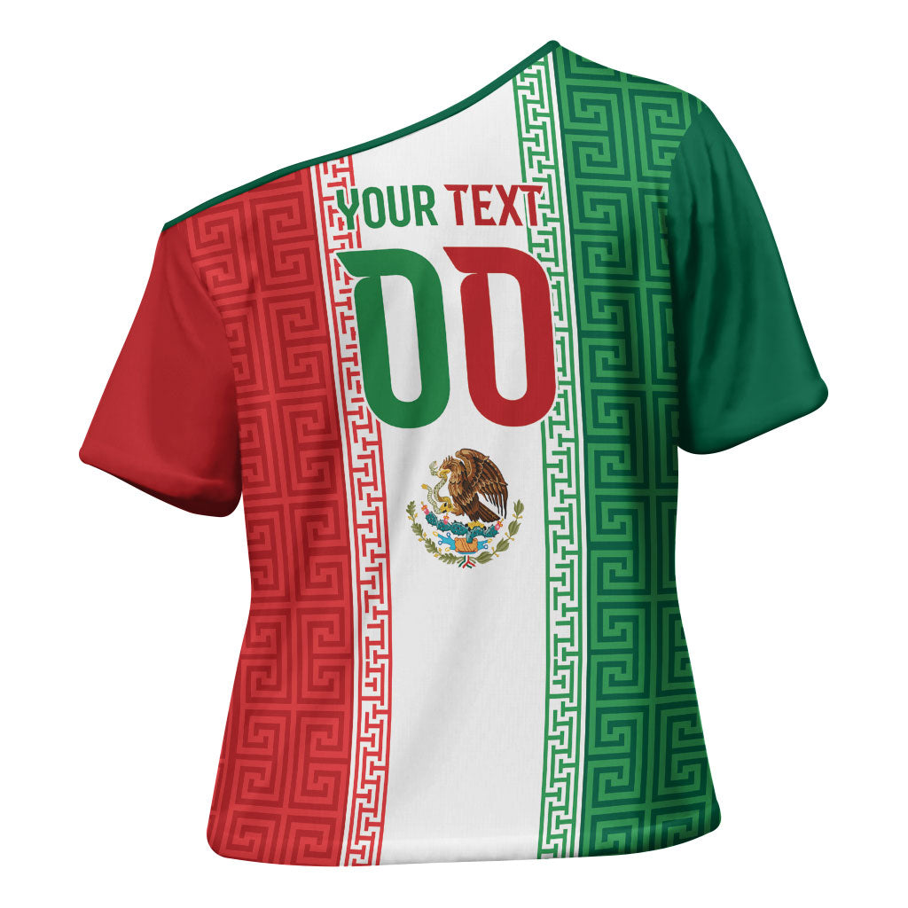 Custom Mexico Aztec Eagle Heritage Cross Shoulder Shirt iViva Mexico Canta y no llores