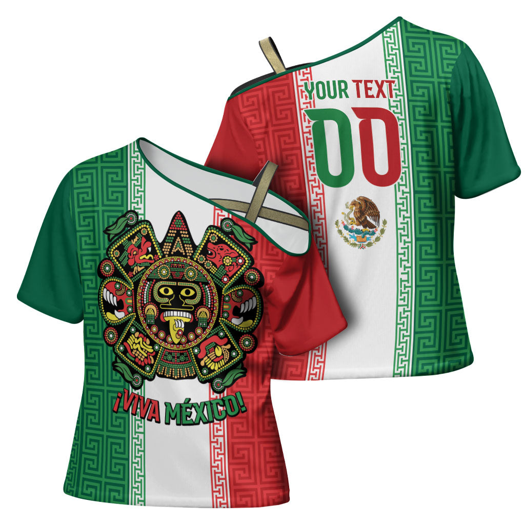 Custom Mexico Aztec Eagle Heritage Cross Shoulder Shirt iViva Mexico Canta y no llores