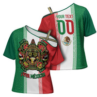 Custom Mexico Aztec Eagle Heritage Cross Shoulder Shirt iViva Mexico Canta y no llores