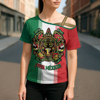 Custom Mexico Aztec Eagle Heritage Cross Shoulder Shirt iViva Mexico Canta y no llores