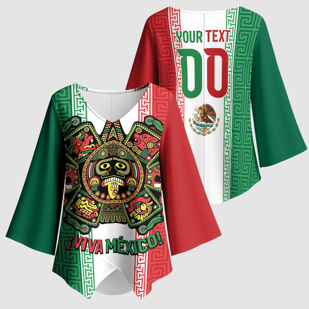 Custom Mexico Aztec Eagle Heritage Kimono Sleeve Blouse iViva Mexico Canta y no llores