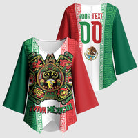 Custom Mexico Aztec Eagle Heritage Kimono Sleeve Blouse iViva Mexico Canta y no llores