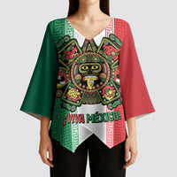 Custom Mexico Aztec Eagle Heritage Kimono Sleeve Blouse iViva Mexico Canta y no llores