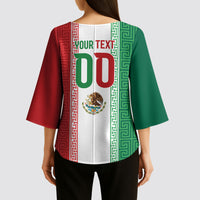 Custom Mexico Aztec Eagle Heritage Kimono Sleeve Blouse iViva Mexico Canta y no llores