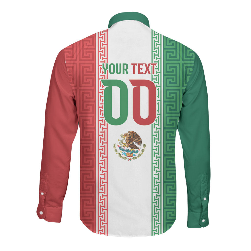 Custom Mexico Aztec Eagle Heritage Long Sleeve Button Shirt iViva Mexico Canta y no llores
