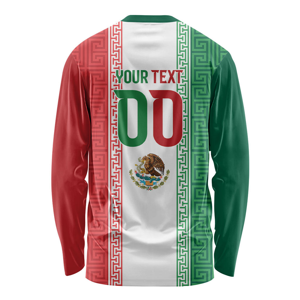 Custom Mexico Aztec Eagle Heritage Long Sleeve Shirt iViva Mexico Canta y no llores