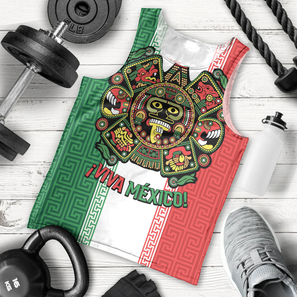 Custom Mexico Aztec Eagle Heritage Men Tank Top iViva Mexico Canta y no llores