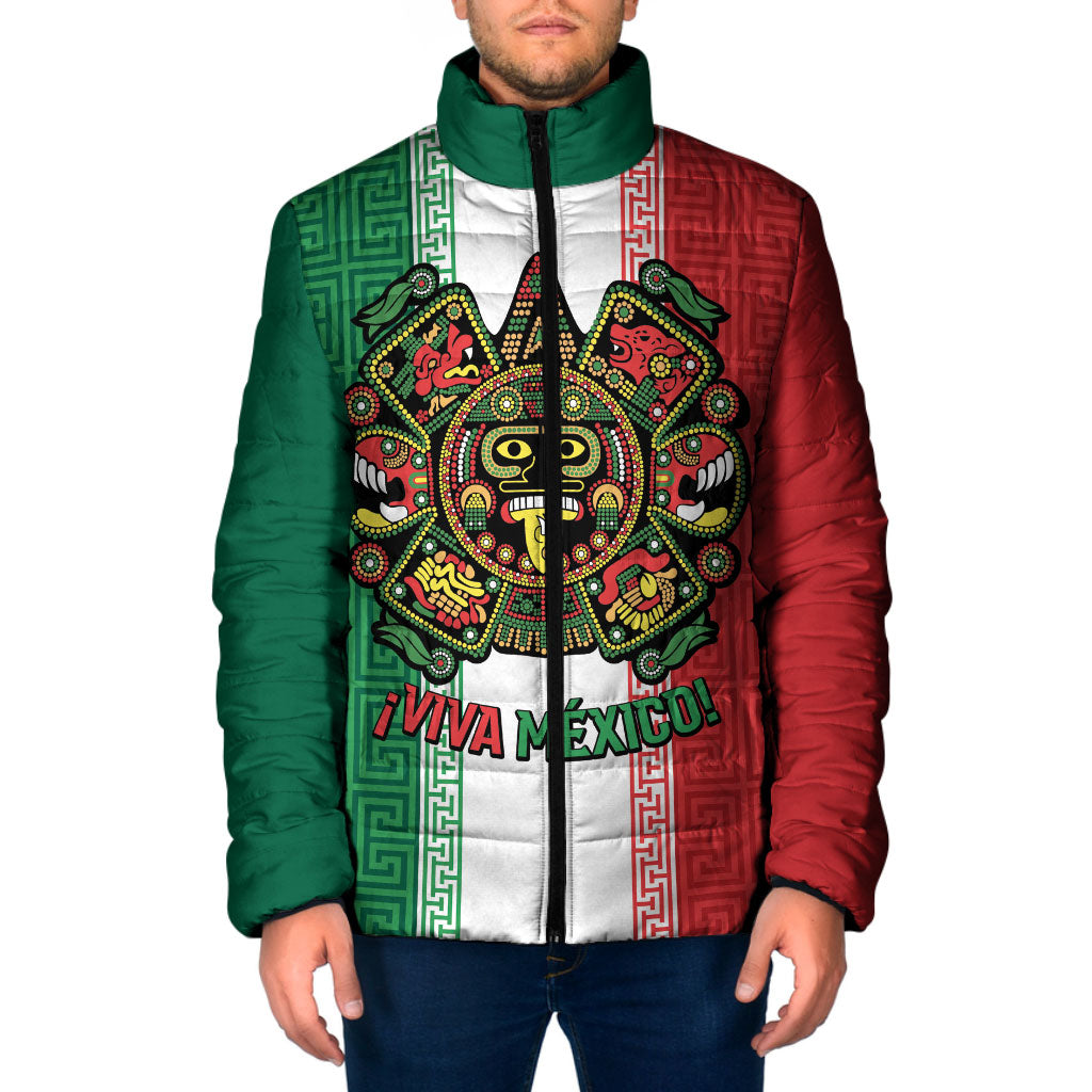 Custom Mexico Aztec Eagle Heritage Padded Jacket iViva Mexico Canta y no llores