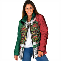 Custom Mexico Aztec Eagle Heritage Padded Jacket iViva Mexico Canta y no llores