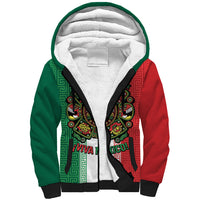 Custom Mexico Aztec Eagle Heritage Sherpa Hoodie iViva Mexico Canta y no llores