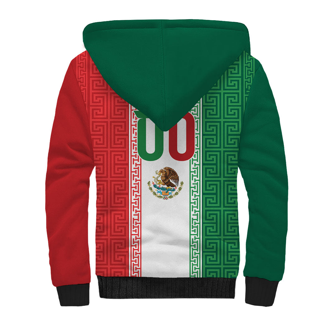 Custom Mexico Aztec Eagle Heritage Sherpa Hoodie iViva Mexico Canta y no llores