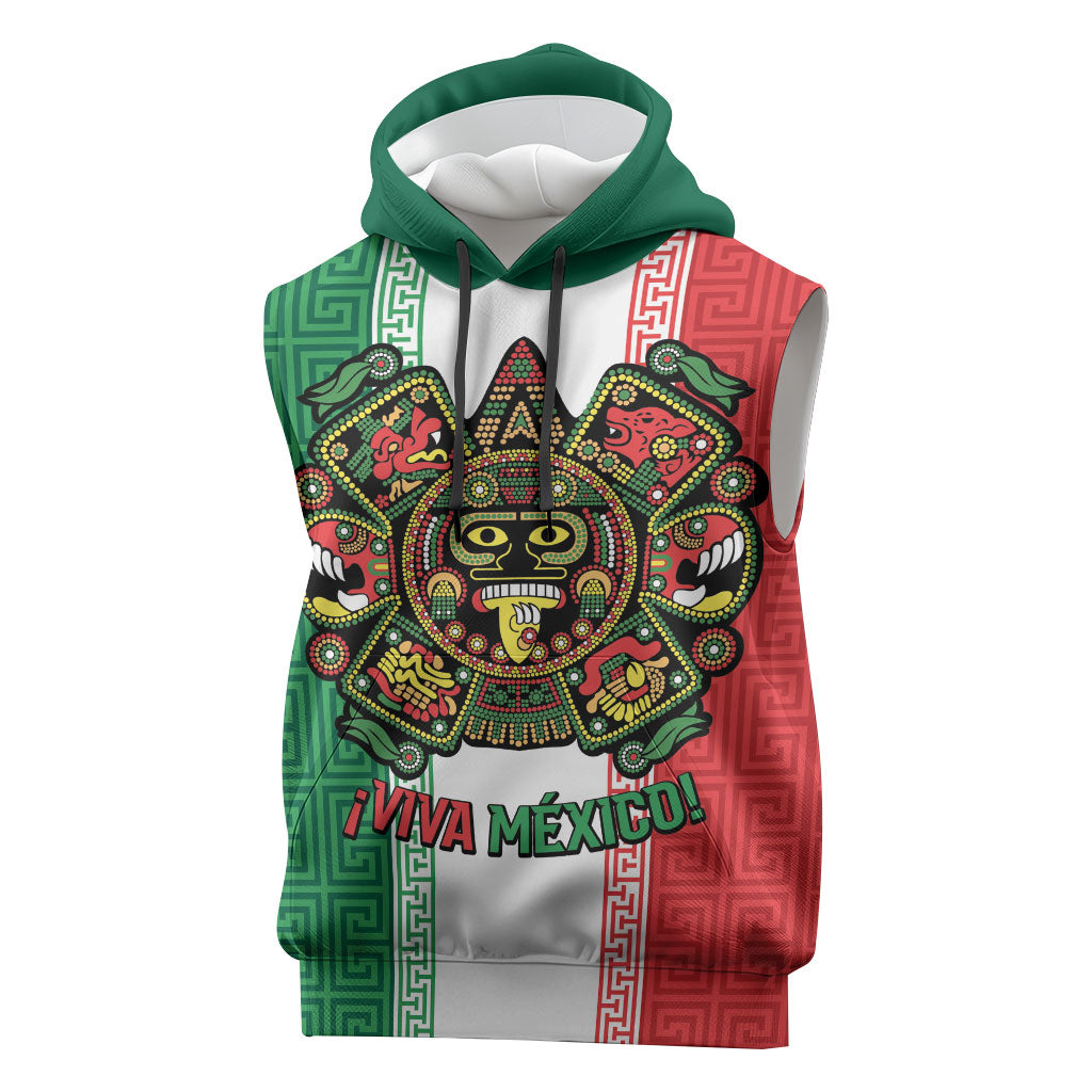 Custom Mexico Aztec Eagle Heritage Sleeveless Hoodie iViva Mexico Canta y no llores