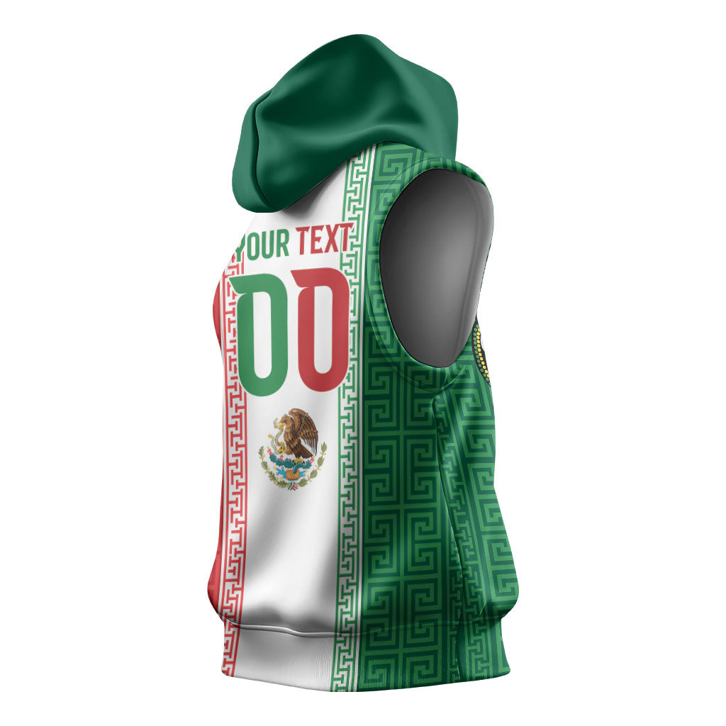 Custom Mexico Aztec Eagle Heritage Sleeveless Hoodie iViva Mexico Canta y no llores