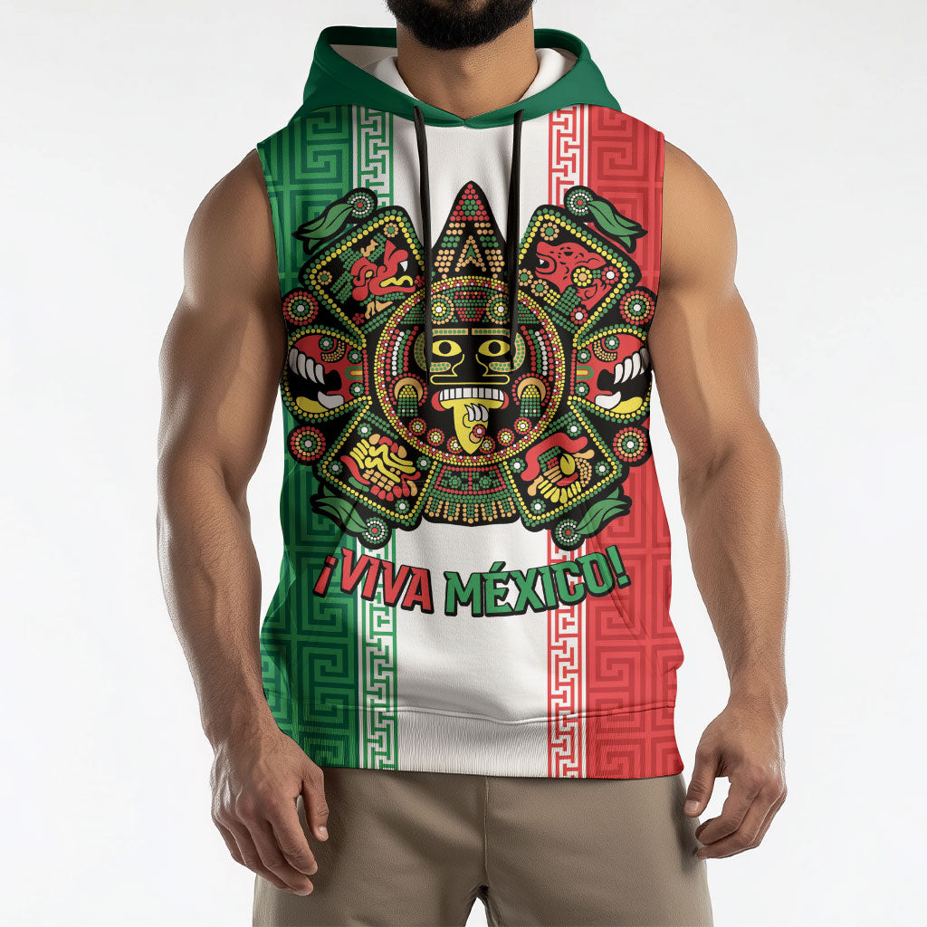 Custom Mexico Aztec Eagle Heritage Sleeveless Hoodie iViva Mexico Canta y no llores