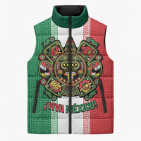 Custom Mexico Aztec Eagle Heritage Sleeveless Puffer Jacket iViva Mexico Canta y no llores