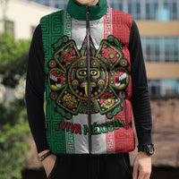 Custom Mexico Aztec Eagle Heritage Sleeveless Puffer Jacket iViva Mexico Canta y no llores