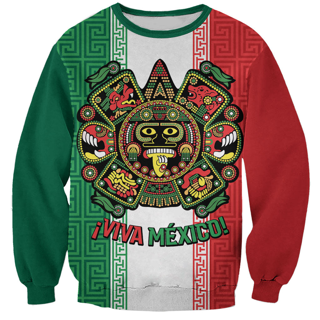 Custom Mexico Aztec Eagle Heritage Sweatshirt iViva Mexico Canta y no llores