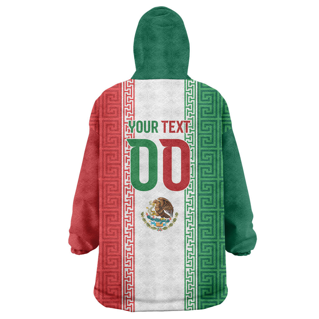 Custom Mexico Aztec Eagle Heritage Wearable Blanket Hoodie iViva Mexico Canta y no llores