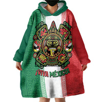Custom Mexico Aztec Eagle Heritage Wearable Blanket Hoodie iViva Mexico Canta y no llores