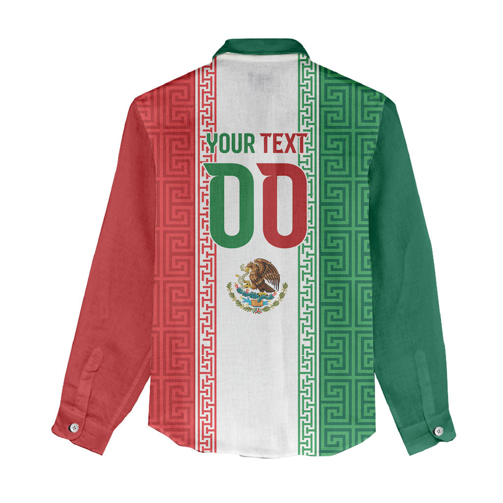Custom Mexico Aztec Eagle Heritage Women Casual Shirt iViva Mexico Canta y no llores