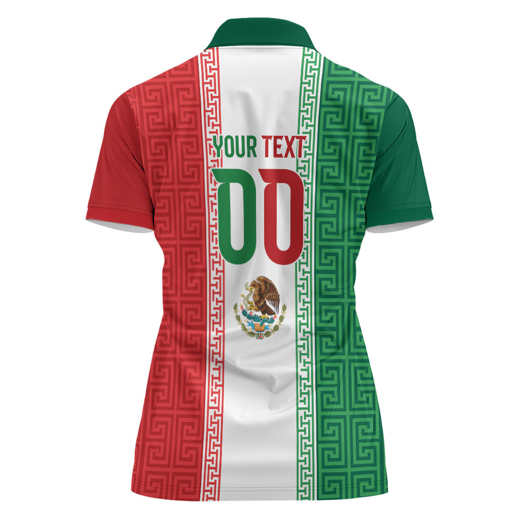Custom Mexico Aztec Eagle Heritage Women Polo Shirt iViva Mexico Canta y no llores