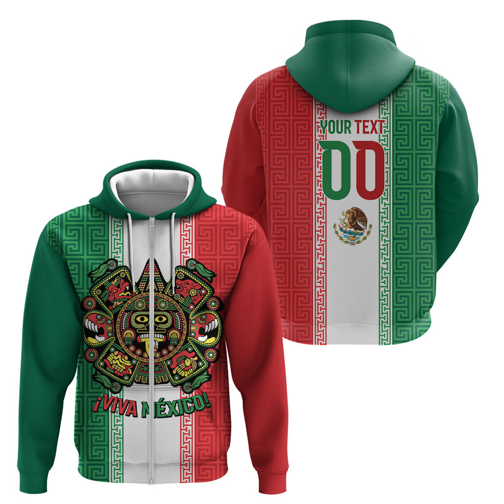 Custom Mexico Aztec Eagle Heritage Zip Hoodie iViva Mexico Canta y no llores