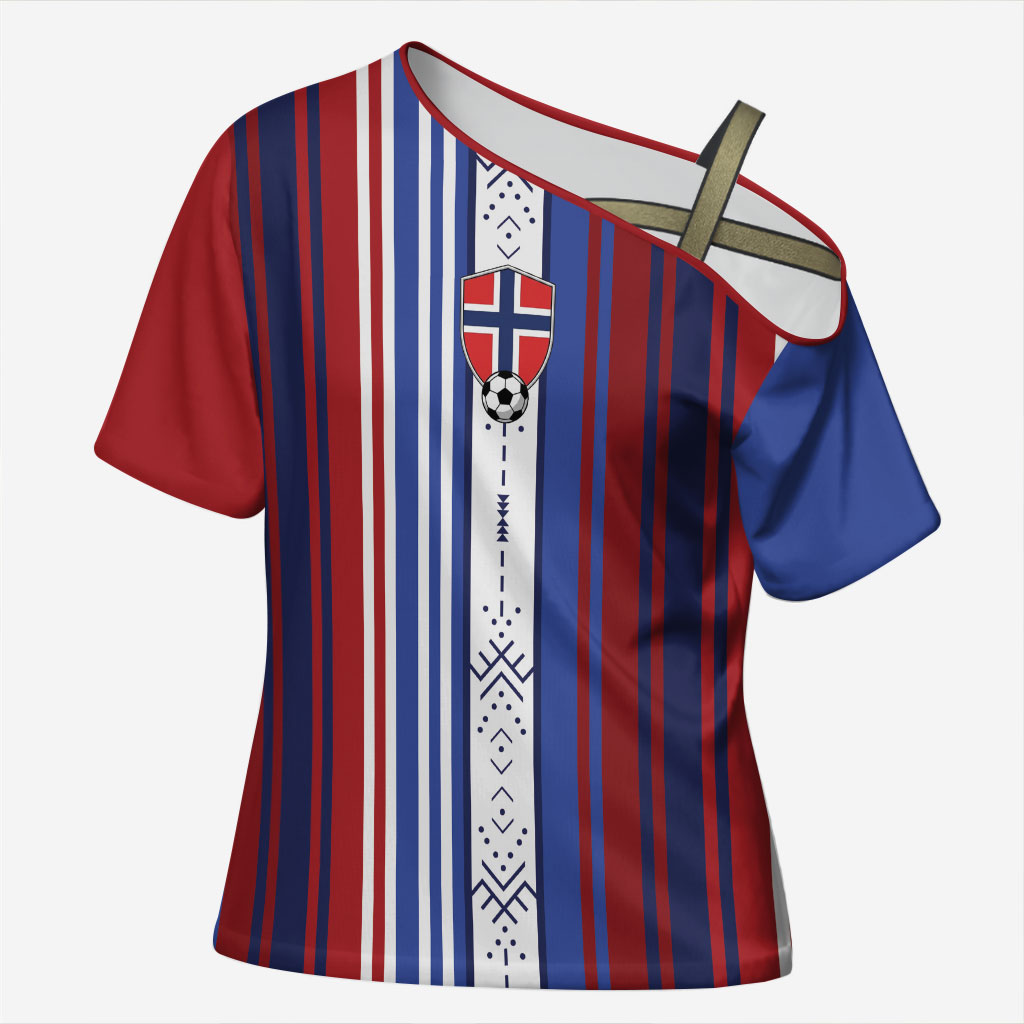 Custom Norway Nordic Heritage Cross Shoulder Shirt Retro Nordic Style Norwegian