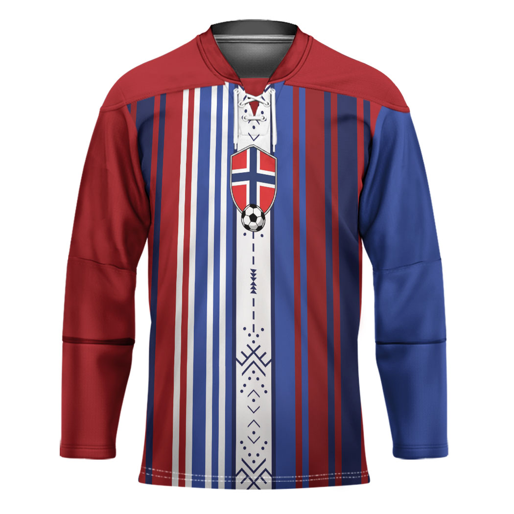 Custom Norway Nordic Heritage Hockey Jersey Retro Nordic Style Norwegian