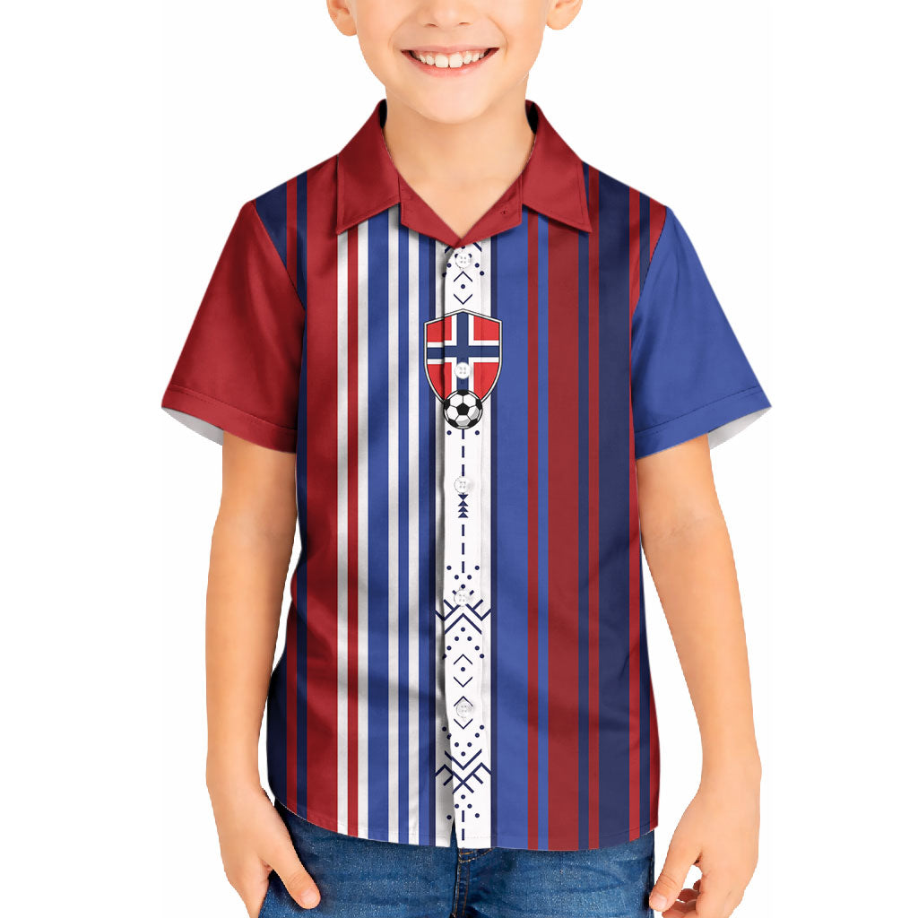 Custom Norway Nordic Heritage Kid Hawaiian Shirt Retro Nordic Style Norwegian