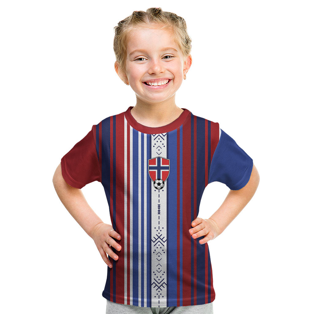 Custom Norway Nordic Heritage Kid T Shirt Retro Nordic Style Norwegian