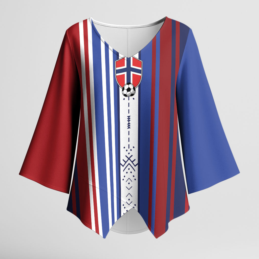Custom Norway Nordic Heritage Kimono Sleeve Blouse Retro Nordic Style Norwegian