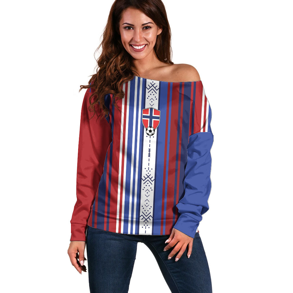 Custom Norway Nordic Heritage Off Shoulder Sweater Retro Nordic Style Norwegian