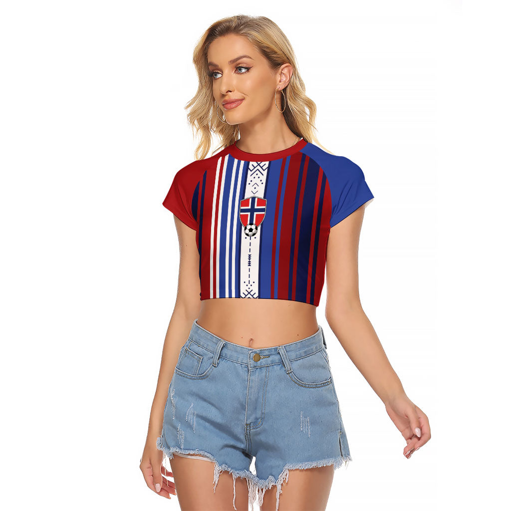 Custom Norway Nordic Heritage Raglan Cropped T Shirt Retro Nordic Style Norwegian