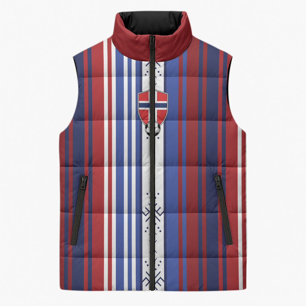 Custom Norway Nordic Heritage Sleeveless Puffer Jacket Retro Nordic Style Norwegian