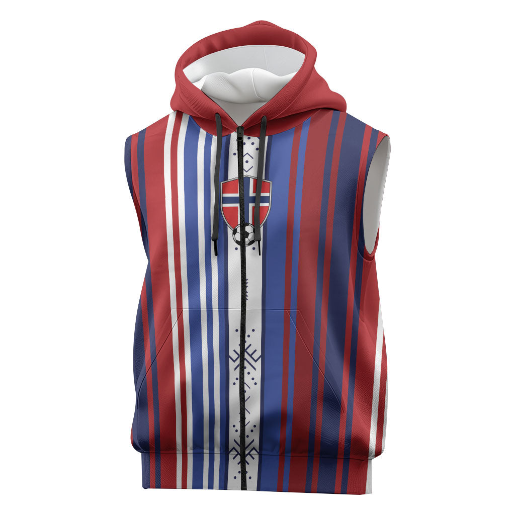 Custom Norway Nordic Heritage Sleeveless Zip Hoodie Retro Nordic Style Norwegian